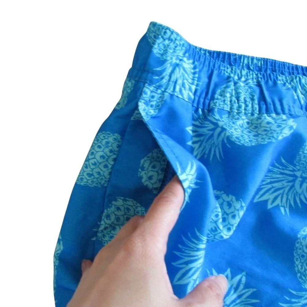 Old Navy Pineapple Swim Trunks Medum Blue Liner Tropical Beach Pool Summersalt